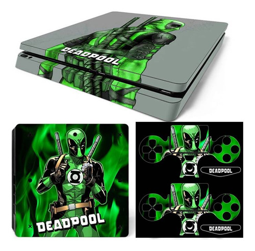 Skin Ps4 Slim + Skin 2 Joyst + 2 Lightbar - Deadp 3