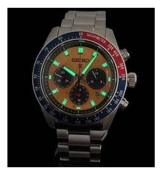 Relógio Seiko Masculino Prospex Speedtime Automatic Ssc947p1 Prateado Azul Dourado