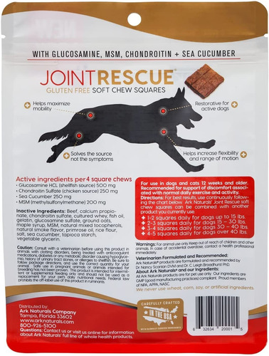 Ark Naturals Sea Mobility Joint Rescue Dog Treats, Beef Flav