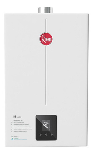 Aquecedor 15 Litros Digital Ef Bivolt Glp Rheem Branco Glp
