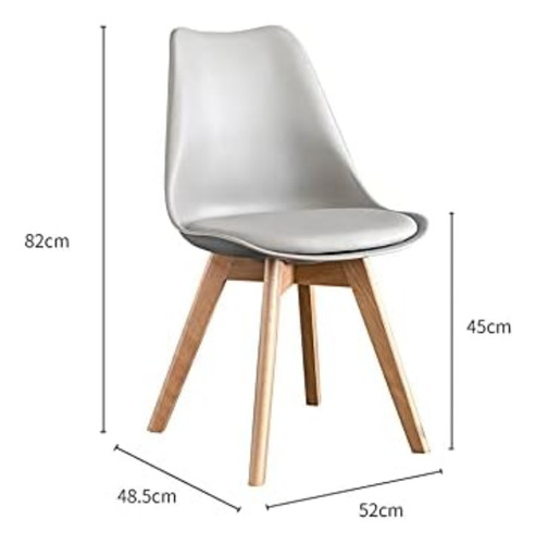 Set De 4 Sillas Eames, Asiento Acolchonado Y Madera