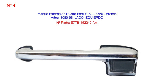 Manilla Externa Puerta Izquierd Ford F150 80-96 Original (4)