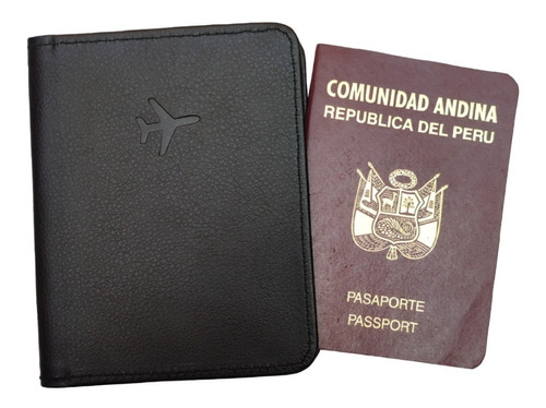 Porta Pasaporte De Cuero P.u. (poliuretano)