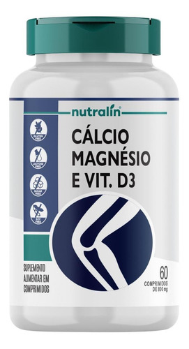 Cálcio Magnésio E Vitamina D3 60 Comprimidos