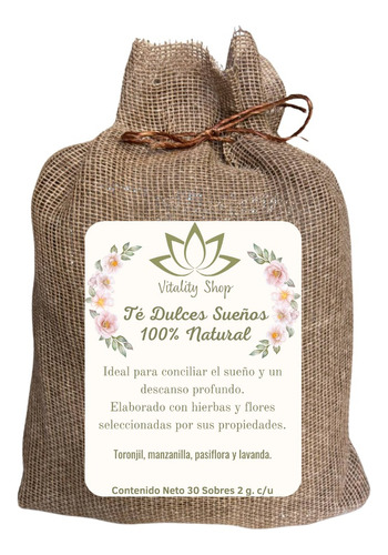 Té Relajante 100% Natural Dulces Sueños  30 Sobres 2g. C/u