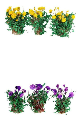 3x Flor En Miniatura Modelo De Bricolaje Edificio Paisaje