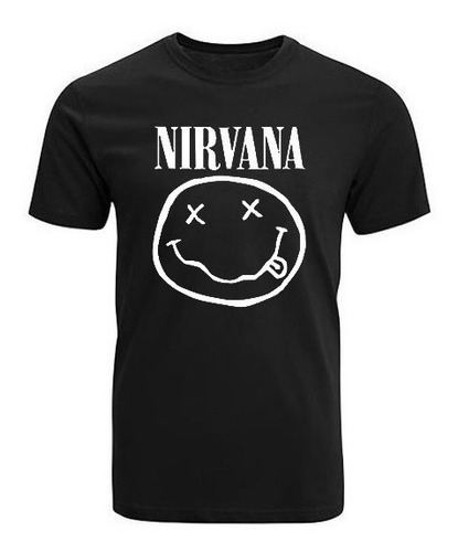 Polera Nirvana Negra Kurt Cobain Unisex Algodón Calidad
