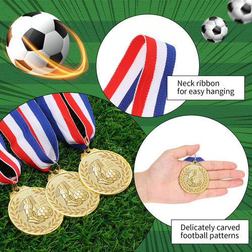 Set De 24 Medallas De Oro De Estilo Medallas De Fútbol