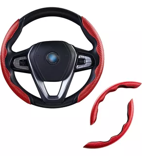 Steering Wheel Cover Grip Red Carbon Fiber
