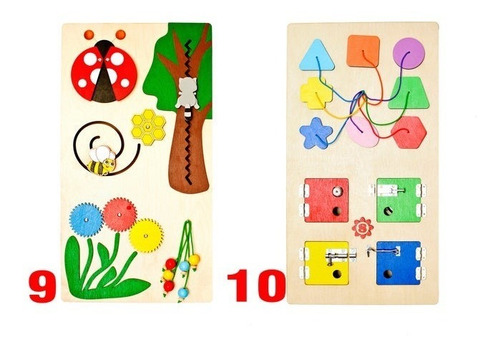 Tablero Didáctico Panel Montessori Personalizado 12 Paneles