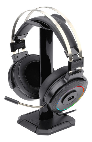 Imagen 4 de 5 de Auriculares gamer Redragon Lamia RGB H320RGB negro con luz rgb LED
