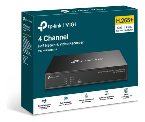 Vigi Nvr1004h-4p Grabador De Vídeo De 4 Canales En Red Poe+