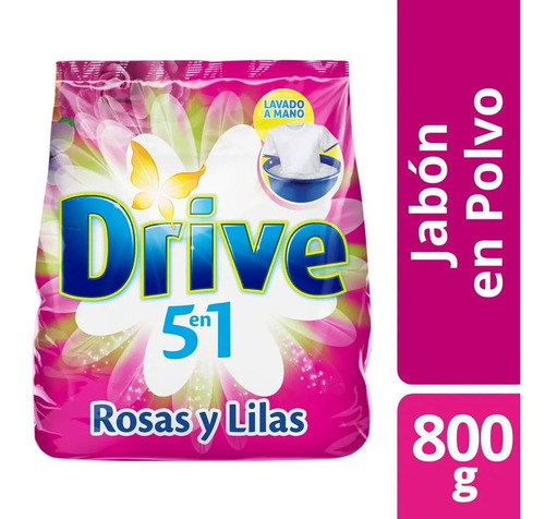 Jabon En Polvo Drive Rosas Y Lilas Bolsa X 800 G Alta Espuma