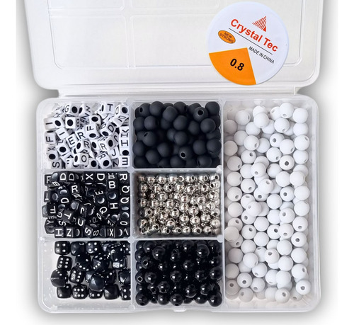 Kit Miçanga Infantil Para Pulseira Menino Menina Preta
