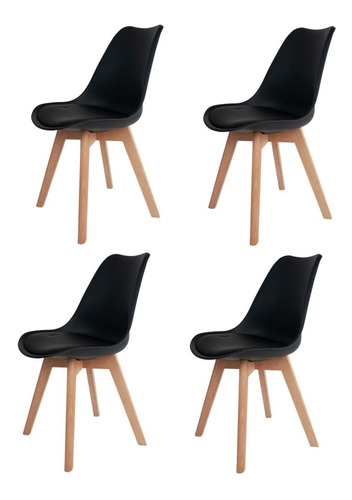 4 Cadeiras Saarinen Leda Base Wood Emporio Tiffany