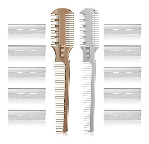 2 Pieces Hair Cutter Comb Double Sided Hair Razor Comb Hair.