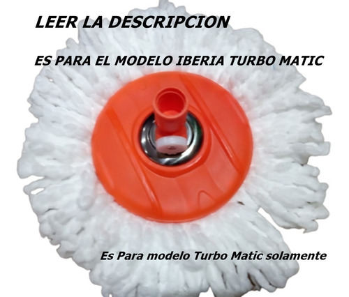 Imagen 4 de 4 de Cabezal Disco Porta Mopa Repuesto Para Turbo Matic Con Mopa