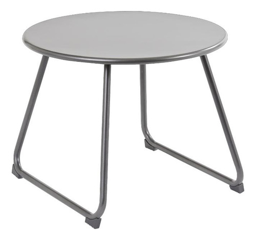 Mesa De Apoio Redonda Timea Aço 37x48x48cm Cinza Naterial
