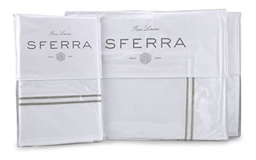 Sferra Hotel Grande Hoja Sets Color Blanco Y Gris