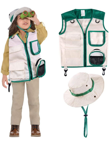 Traje De Safari Chaleco Y Gorro De Carga Para Niños, K...