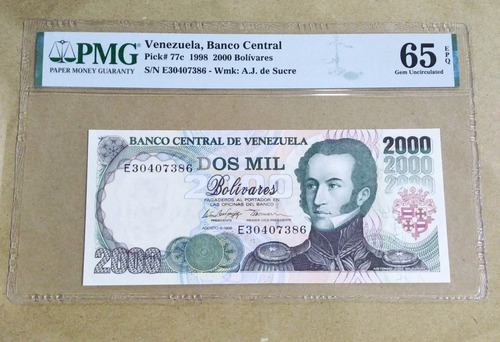 Billete De Venezuela Certificado 