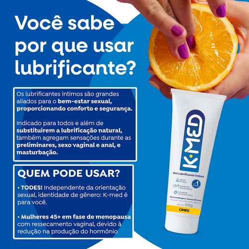 Kit C/ 2 Unidades - Gel Lubrificante Íntimo K-med 100g Sem Sabor