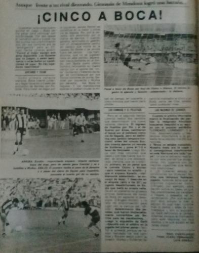 Goles 1564 Boca 1 Gimnasia Mendoza 5 ,huracan 2 Union 1 (Usado)