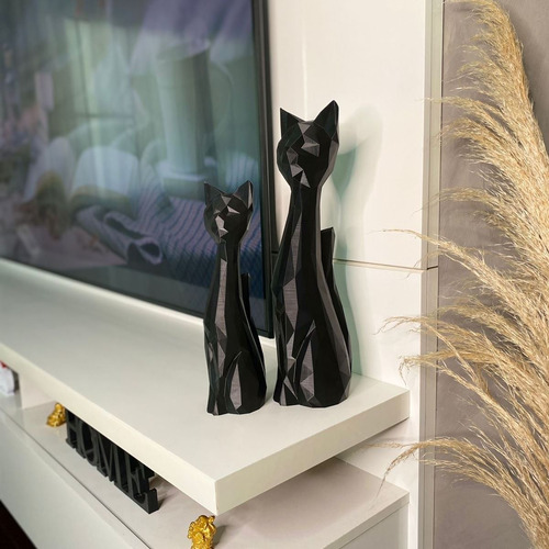 Imagem 2 de 5 de Gato Decorativo Geométrico - Decoração Sala De Estar