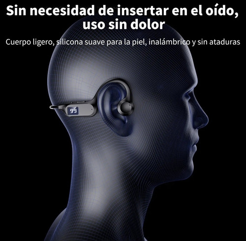 Audifonos Conduccion Osea Gusanofonos Running Banda Cuello Negro