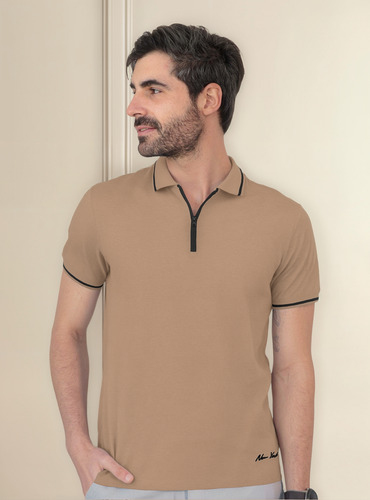 Playera Casual Cuello Con Cierre Hombre Roosevelt C370
