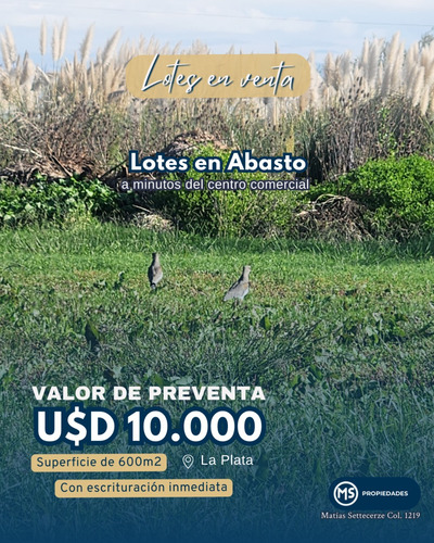 Oportunidad! Lotes De 600m2 | Preventa Loteo En Abasto | Calle 32 A 800m De Ruta2 | Zona Muy Tranquila Cerca De Barrios Cerrados