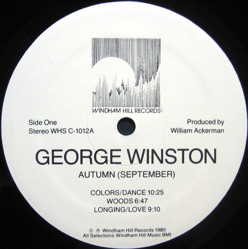 George Winston Autumn 1980 Windham Hill Records Rti Pressing (Usado)