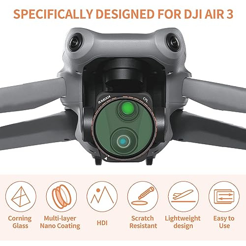 Blaueochi Paquete De 8 Filtros Para Dji Air 3 Accesorios, Ju