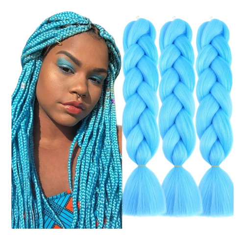 3 Pz Extensiones 100% De Kanekalon Puro Trenzas Africanas A Escoger