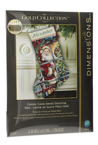 Dimensions Santa Claus Gold Collection Kit De Calcetín Navid