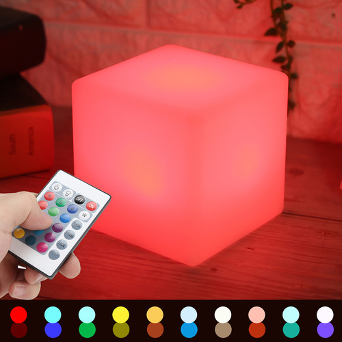 Lámpara De Escritorio Cuadrada Colorida Con Luz Nocturna Led