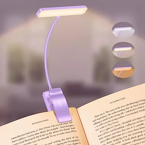 Luz de lectura, luz de lectura LED, lámpara de Clip recargable, lámpara de  libro, modos de brillo, colores, lámpara de lectura para leer en la cama,  viajes Rojo Verde