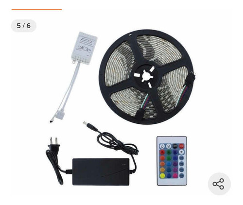 Imagen 8 de 8 de Tira Luces Led 5050 Rgb, Kit Completo,control Y Fuente