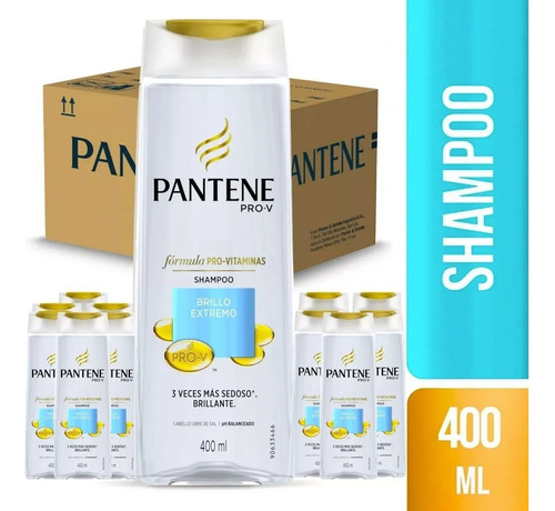 Pack De 12 Shampoo Pantene Pro-v Brillo Extremo 400 Ml