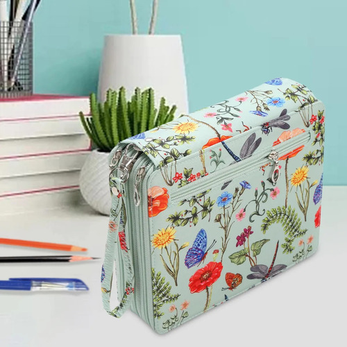 Zl Estuche De Lápices De Colores, Bolsa Multifuncional Verde