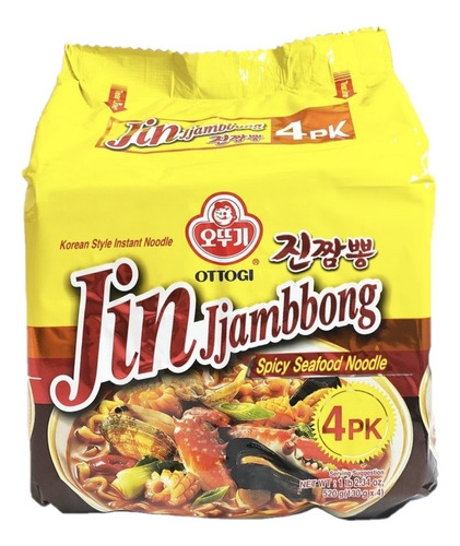 Ramen Coreano Picante Jin Jjambbong Ottogi 4 Piezas 130g