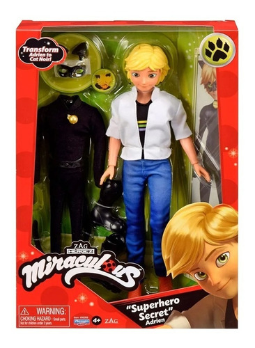 Miraculous Muñeco Super Hero Secret Adrien Articulado 30 Cm