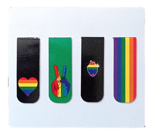 Kit 4 Marcadores De Páginas Magnéticos Exclusivos Lgbt