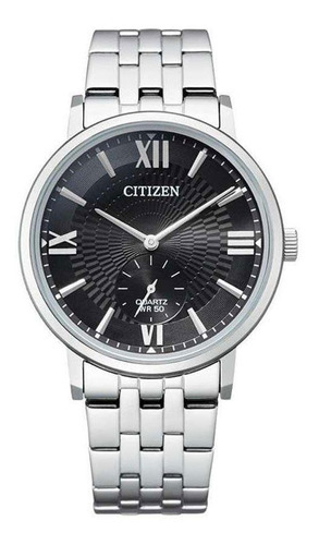 Reloj Citizen Quartz Analog Be917072e Hombre Color de la malla Plateado Color del bisel Plateado Color del fondo Negro