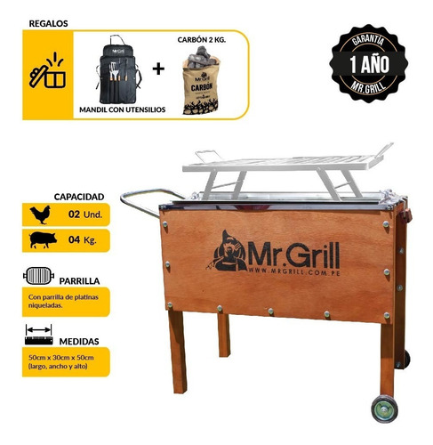 Mr. Grill-caja China Chica Mixta+ Parrilla + Utensilios