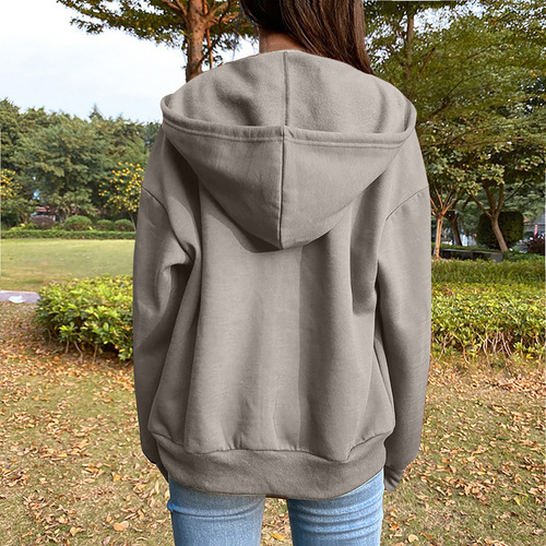 Sudadera De Felpa Con Capucha Lisa Para Mujer, Chamarra HoLG