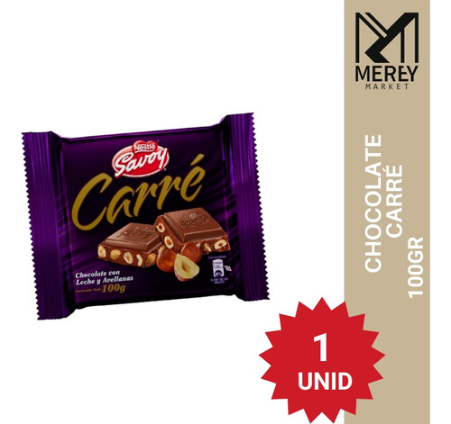 Chocolate Carré Avellana 100gr. Mereymarket