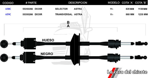 Chicote Selector De Velocidades y Transversal Astra 2011