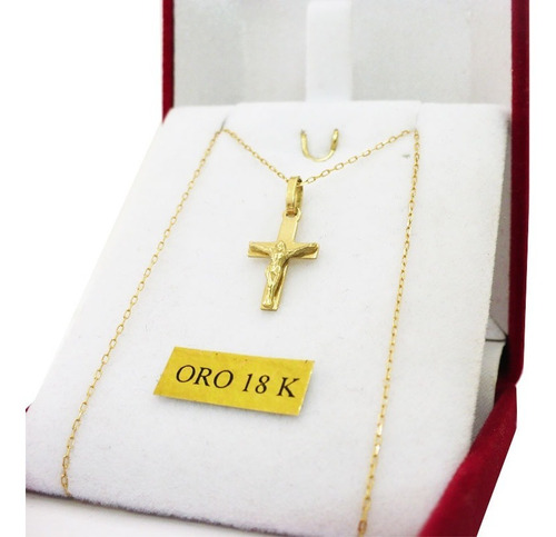 Conjunto Cadena De Oro Con Dijes Medalla Oro Cruz Cristo