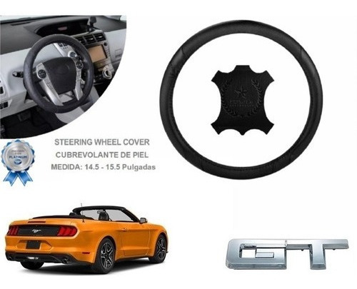 Funda Cubrevolante Negro Piel Mustang Convertible 2016